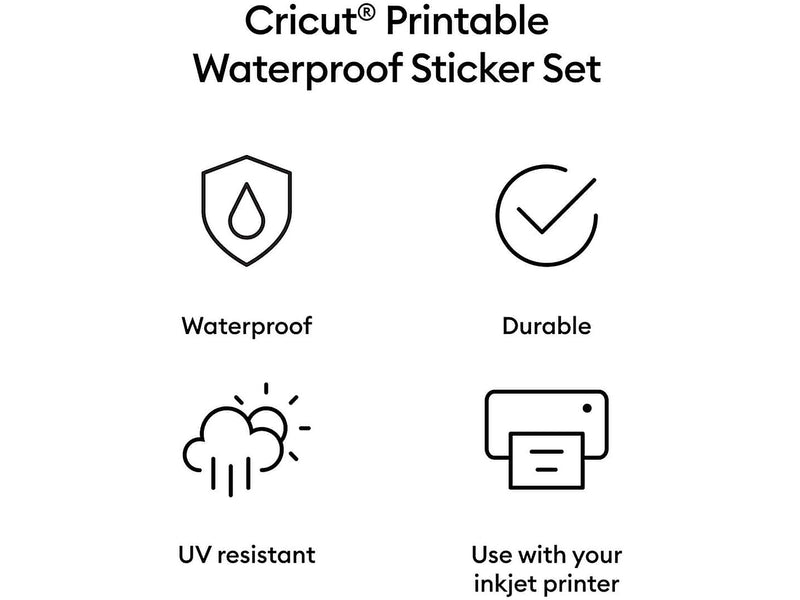 Cricut Die Cutting Printable Waterproof Holographic Sticker Set, Clear (2010350)
