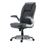 Alera® Leithen Series All Adjustable Arm Leather Computer and Desk Chair, Gray (ALELT4219)