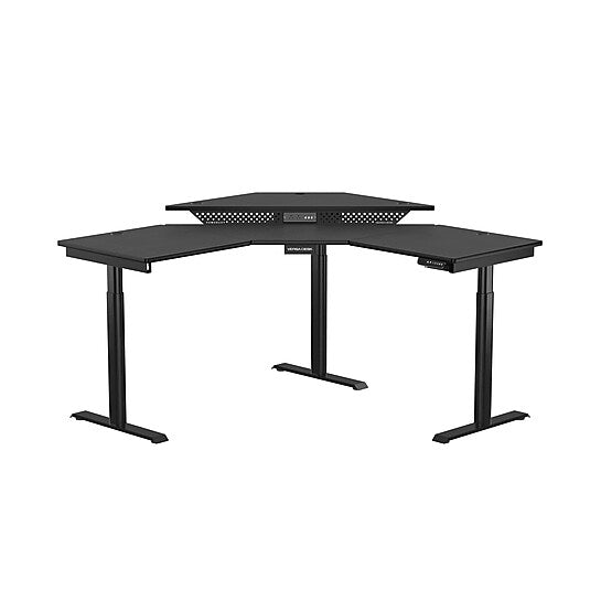 VersaDesk PowerLift 60"W Electric Corner Adjustable Standing Desk, Black (PLCSD6060-BB-APP)