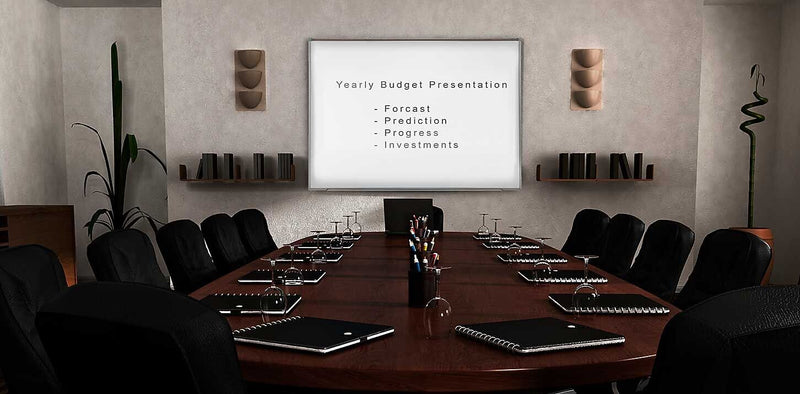 Ghent Proma Magnetic Porcelain Dry-Erase Whiteboard, Aluminum Frame, 4'H x 7' 4"W (PRM1-47-4)
