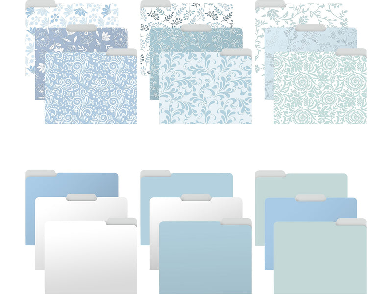 Better Office Floral & Paisley Heavy-Duty File Folders, 1/3-Cut Tab, Letter Size, Paper Stock, 18/Pack (80032-18PK0)