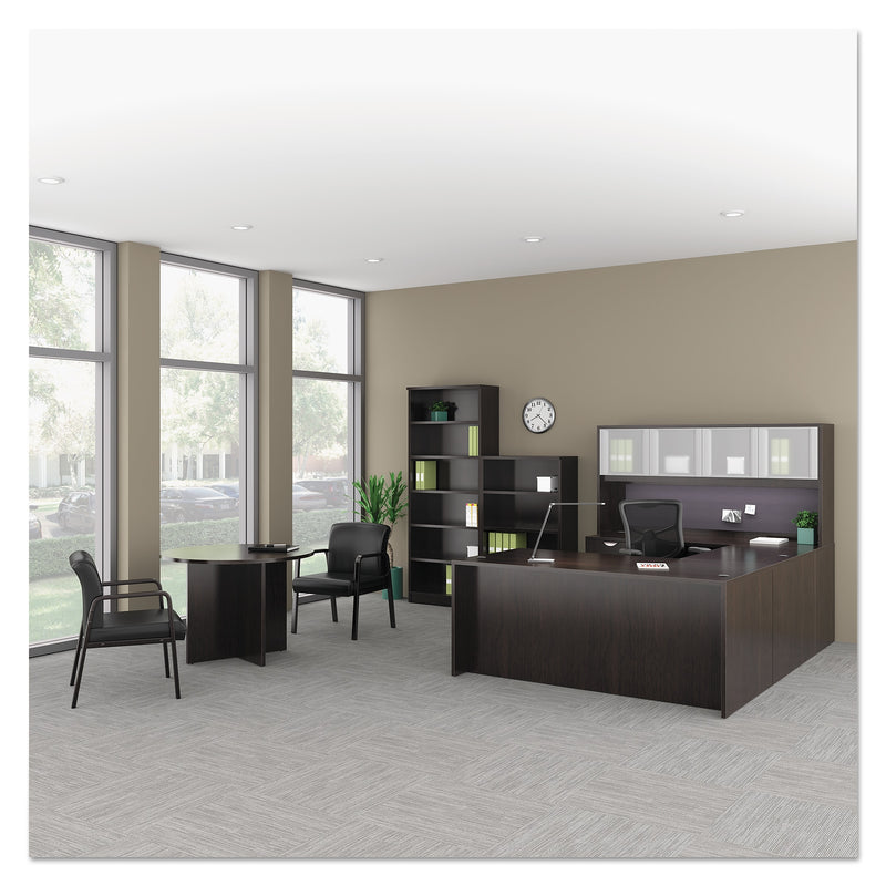 Alera Valencia Series Executive Suites in Mahogany, Glass Hutch Doors, 4/Set