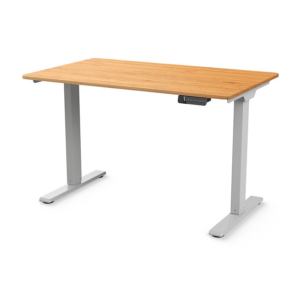 Humanscale eFloat Go 2.0 58"W Electric Rectangular Adjustable Standing Desk, Bamboo (FYH12TS3060BM)