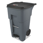 Brute Step-On Rollouts, 65 gal, Metal/Plastic, Gray