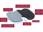 Luxor TPE Gel/Polyester Ergonomic Chair Cushion, Black/Sky Blue (CSZZ001)