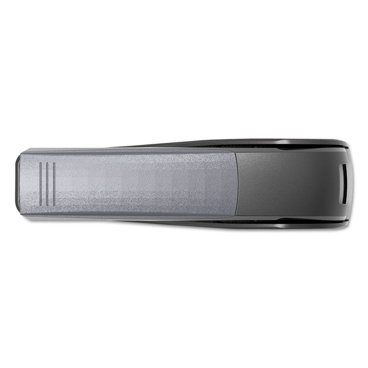 Deluxe Power Assist Flat-Clinch Full Strip Stapler, 25-Sheet Capacity, Black/gray