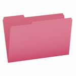 Pendaflex Heavy Duty File Folder, 1/3-Cut Tab, Assorted, Legal Size, Pink, 100/Box (1007033)