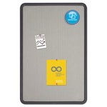 Contour Fabric Bulletin Board, 36" x 24", Gray Surface, Black Plastic Frame