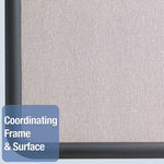 Contour Fabric Bulletin Board, 48" x 36", Gray Surface, Black Plastic Frame