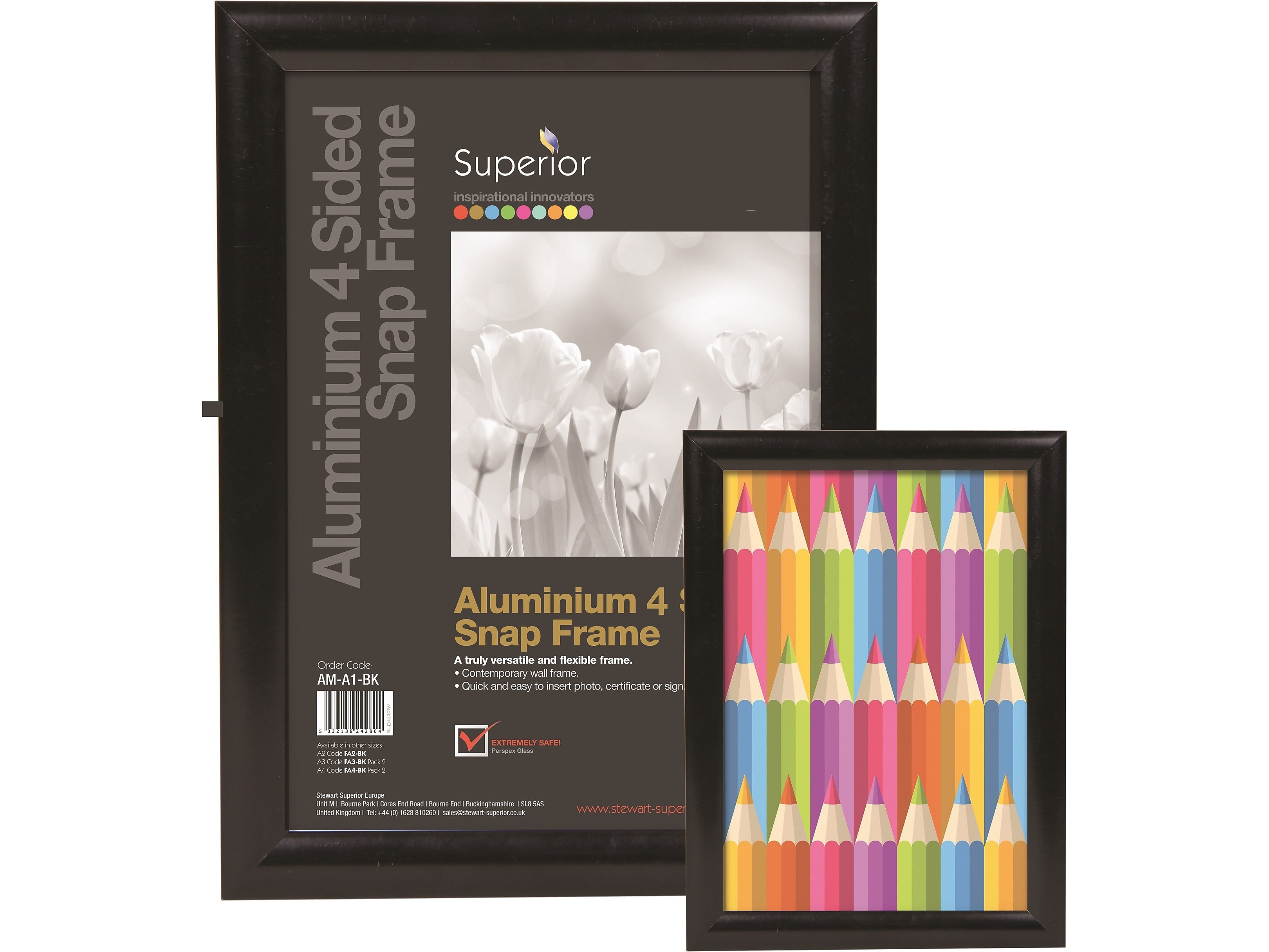 Seco 12" x 18" Aluminum Certificate Frame, Black (SN1218BLACK)