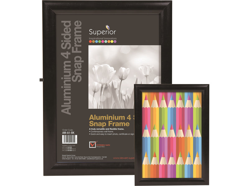 Seco 12" x 18" Aluminum Certificate Frame, Black (SN1218BLACK)