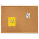 Classic Series Cork Bulletin Board, 36" x 24", Tan Surface, Oak Finished Fiberboard (MDF) Frame