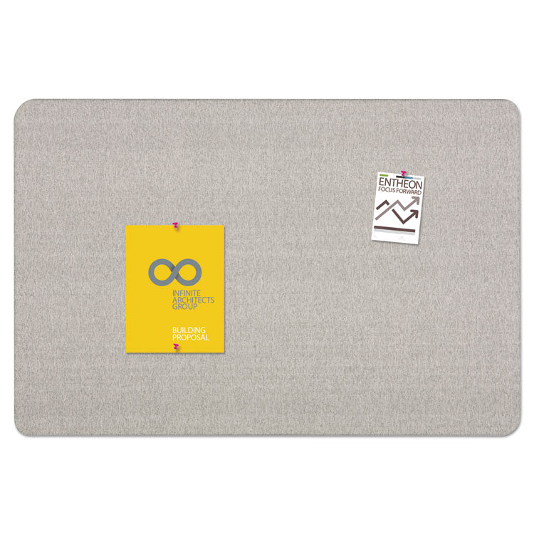 Oval Office Fabric Board, 48" x 36", Gray Surface