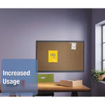 Prestige Colored Cork Bulletin Board, 48" x 36", Brown Surface, Graphite Gray Fiberboard/Plastic Frame