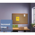 Prestige Colored Cork Bulletin Board, 36" x 24", Brown Surface, Light Cherry Finished Fiberboard/Plastic Frame