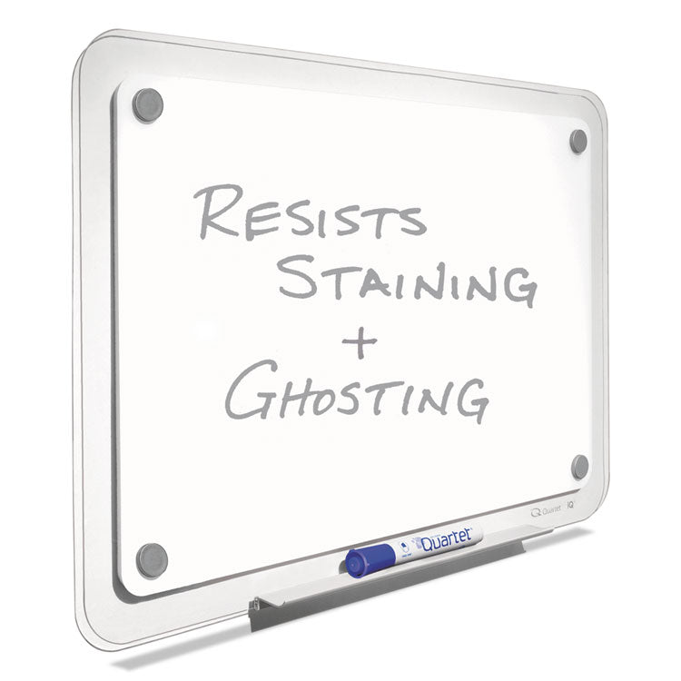 iQ Total Erase Translucent-Edge Board, 11" x 7", White Surface, Clear Plastic Frame
