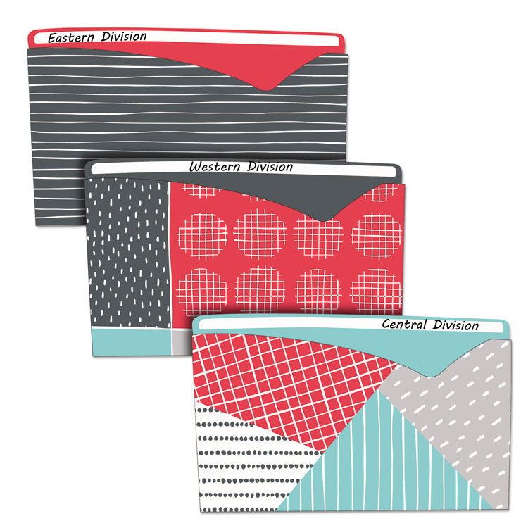Write-On Fashion Poly File Jackets, Straight Tab, Letter Size, Assorted Colors, 6/pack