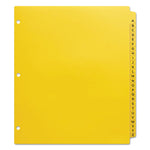Heavy-Duty Preprinted Plastic Tab Dividers, 26-Tab, A To Z, 11 X 9, Yellow, 1 Set