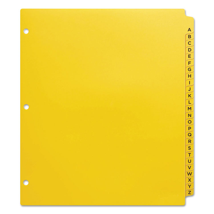 Heavy-Duty Preprinted Plastic Tab Dividers, 26-Tab, A To Z, 11 X 9, Yellow, 1 Set