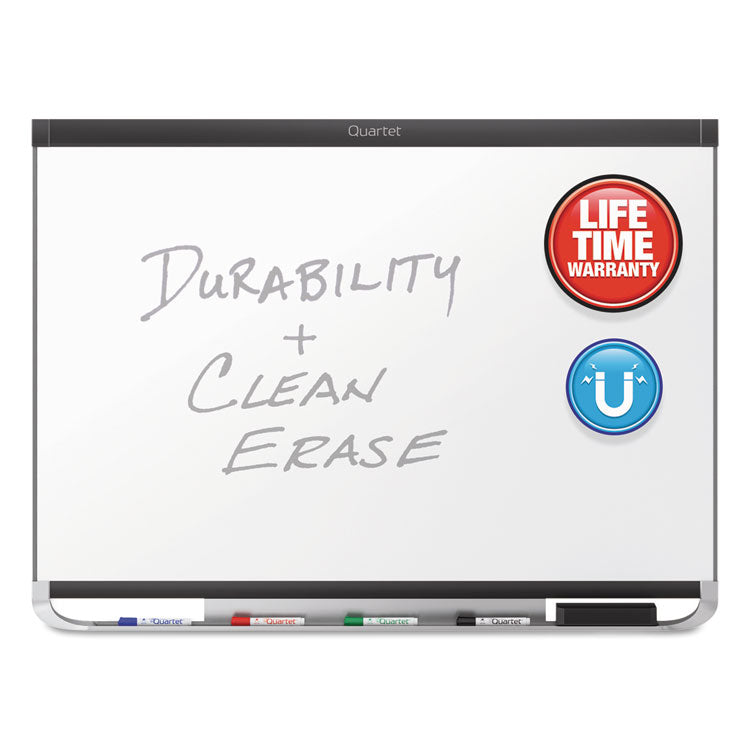 Prestige 2 DuraMax Magnetic Porcelain, 72" x 48", White Surface, Black Aluminum/Plastic Frame