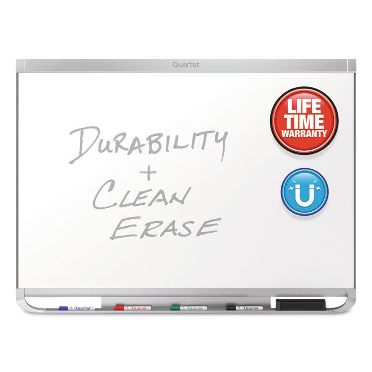 Prestige 2 DuraMax Magnetic Porcelain, 48" x 36", White Surface, Silver Aluminum/Plastic Frame