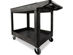 Rubbermaid 2-Shelf Foam Mobile Heavy-Duty Utility Cart with Swivel Casters, Black (452089BLA)
