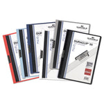 Duraclip Report Cover, Clip Fastener, 8.5 X 11 , Clear/red, 25/box
