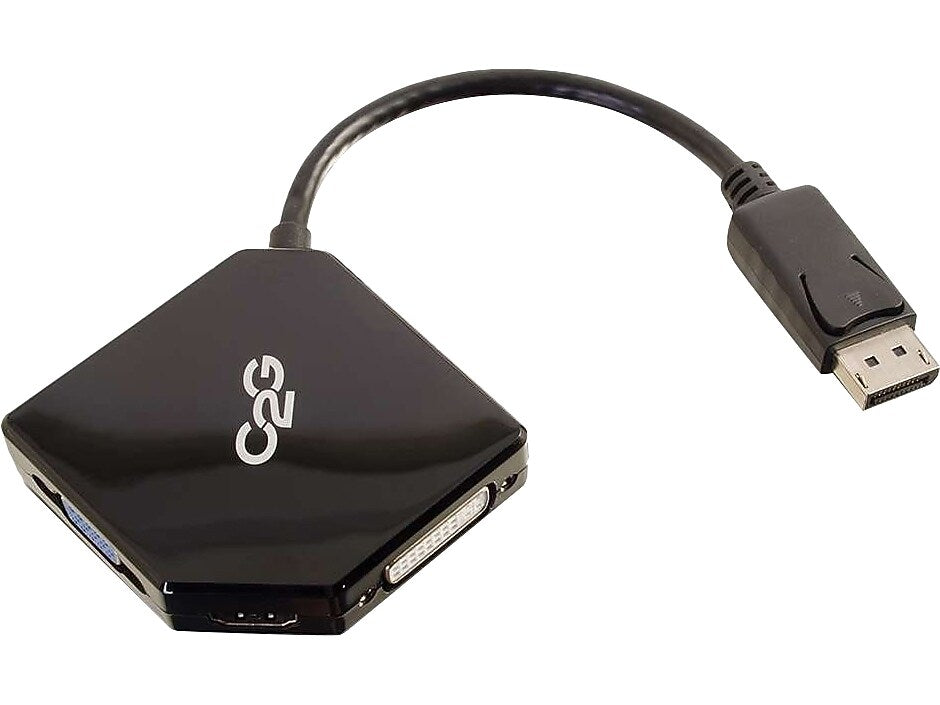 C2G Cables to Go DisplayPort to HDMI/VGA/DVI Video Adapter/Converter, Male to Female, Black (54340)