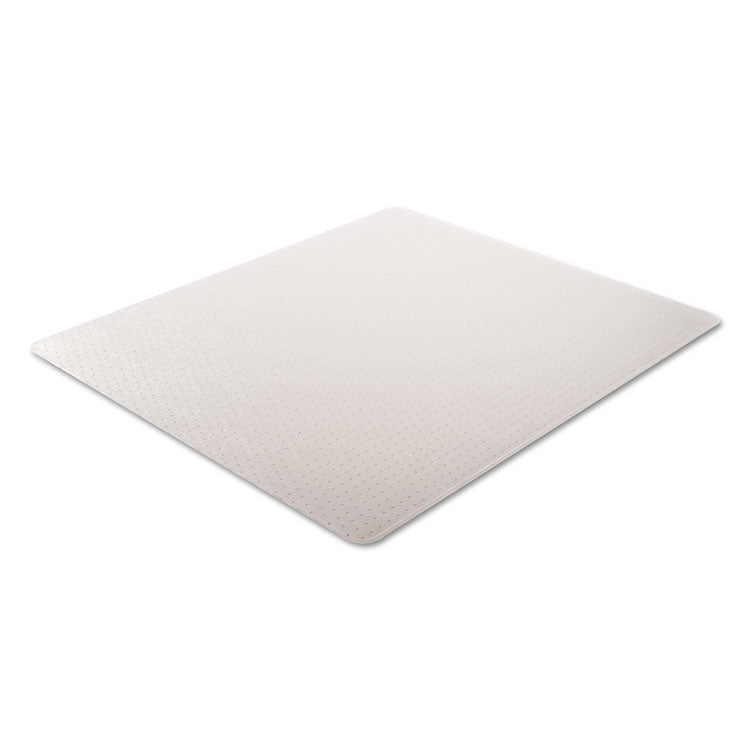 Occasional Use Studded Chair Mat For Flat Pile Carpet, 46 X 60, Rectangular, Clear