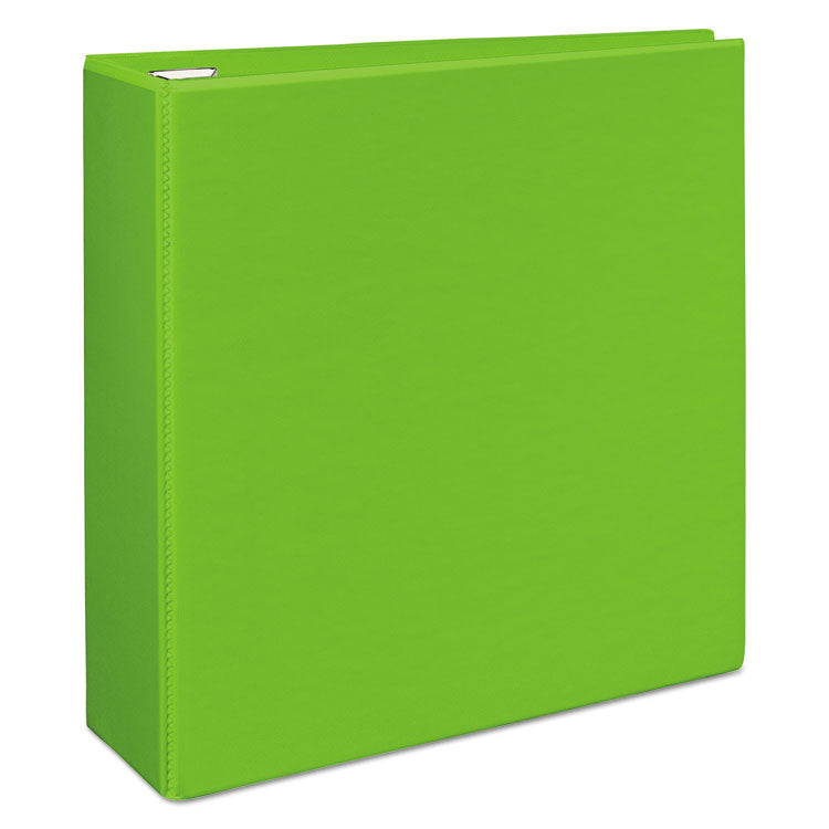Heavy-Duty View Binder With Durahinge And Locking One Touch Ezd Rings, 3 Rings, 4" Capacity, 11 X 8.5, Chartreuse