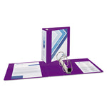 Heavy-Duty View Binder With Durahinge And Locking One Touch Ezd Rings, 3 Rings, 4" Capacity, 11 X 8.5, Purple