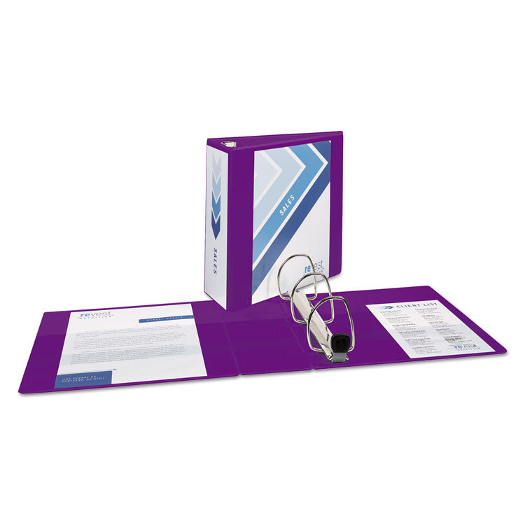 Heavy-Duty View Binder With Durahinge And Locking One Touch Ezd Rings, 3 Rings, 4" Capacity, 11 X 8.5, Purple