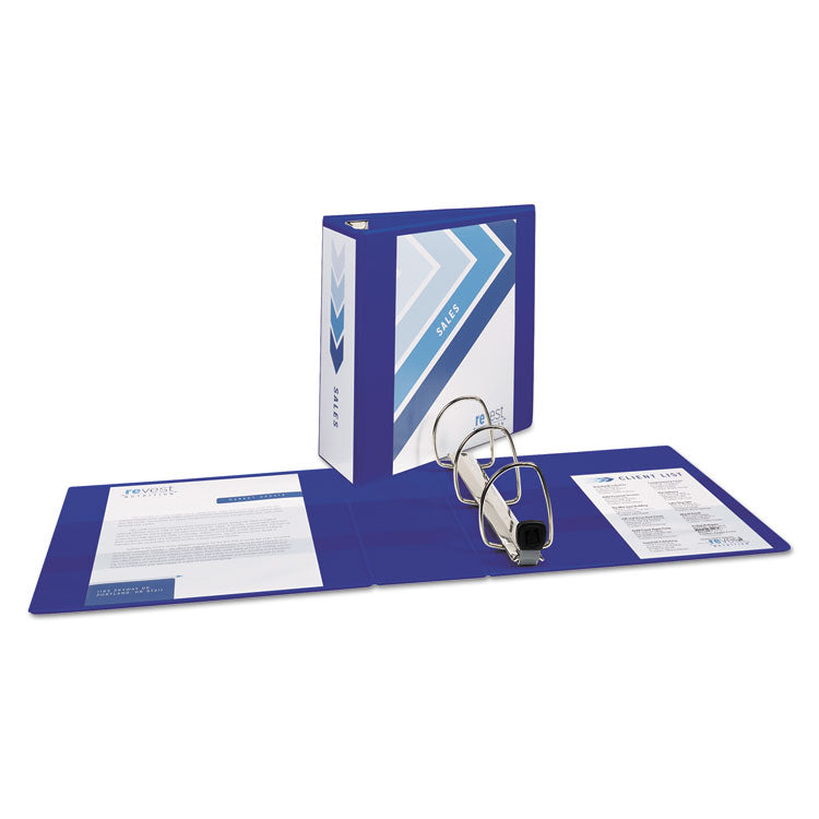 Heavy-Duty View Binder With Durahinge And Locking One Touch Ezd Rings, 3 Rings, 4" Capacity, 11 X 8.5, Pacific Blue