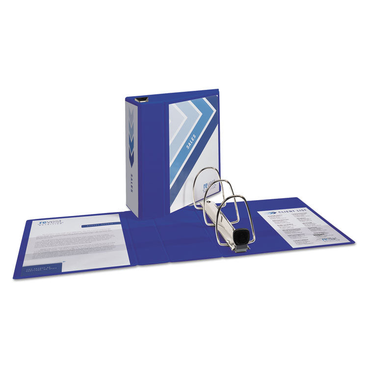Heavy-Duty View Binder With Durahinge And Locking One Touch Ezd Rings, 3 Rings, 5" Capacity, 11 X 8.5, Pacific Blue