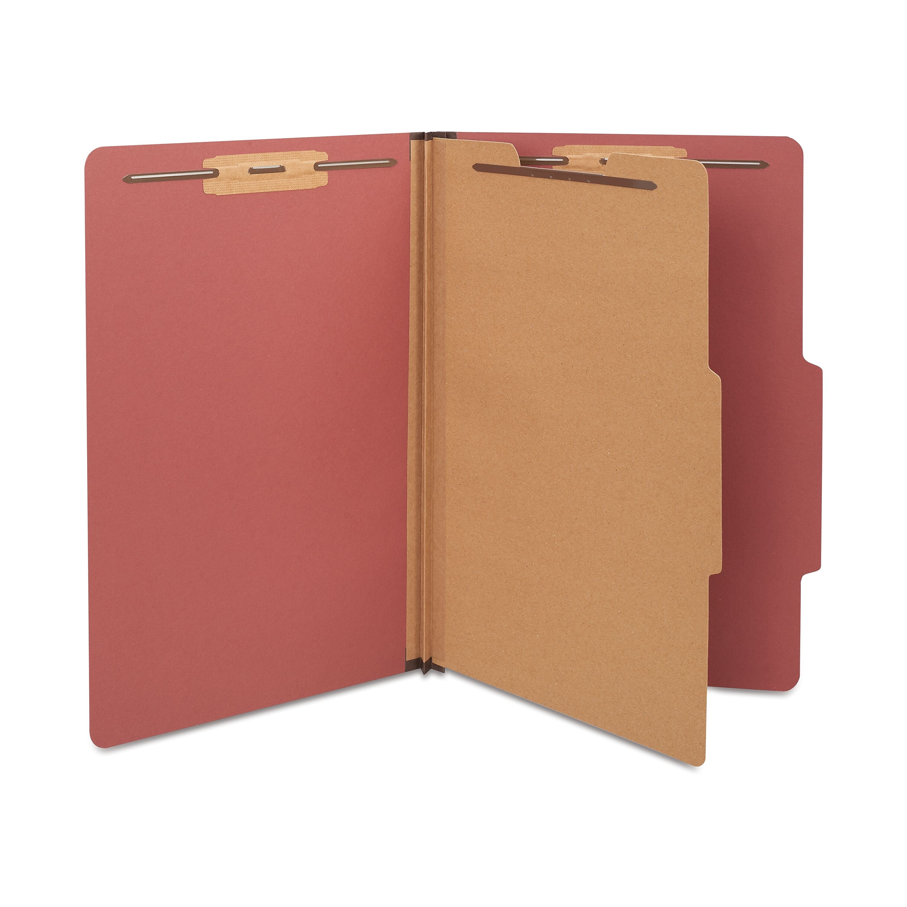 Staples® 30% Recycled Pressboard Classification Folder, 1-Dividers, 1 3/4" Expansion, Legal Size, Red, 10/Box (ST18337/TR18337)