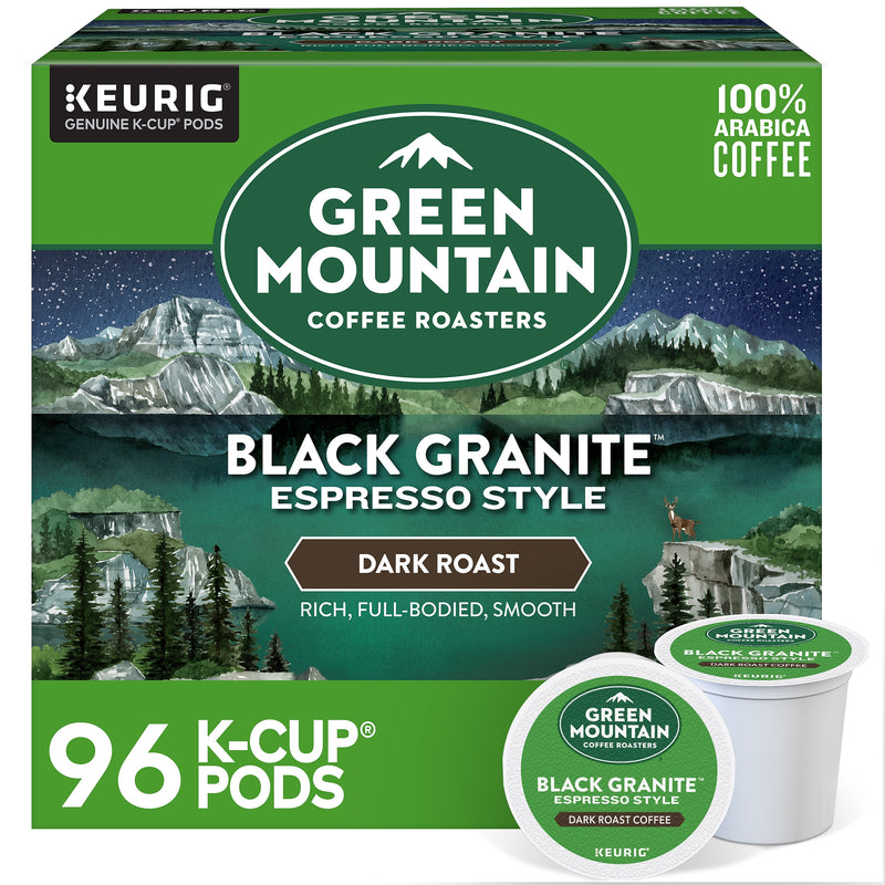 Green Mountain Black Granite Espresso Style Coffee Keurig® K-Cup® Pods, Dark Roast, 96/Carton (5000366650CT)