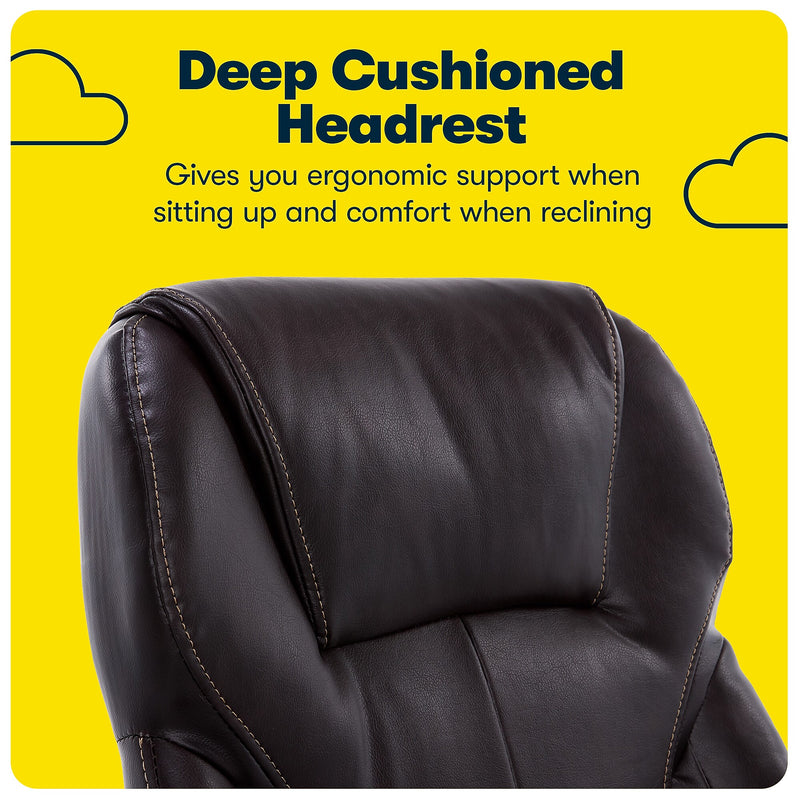 Serta Manager's Office Chair, Puresoft® Faux Leather, Roasted Chestnut Brown (43669OSS)