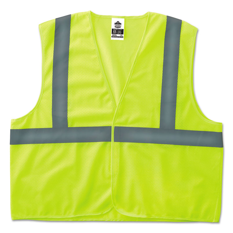 GloWear 8205HL Type R Class 2 Super Econo Mesh Safety Vest, 4X-Large to 5X-Large, Lime