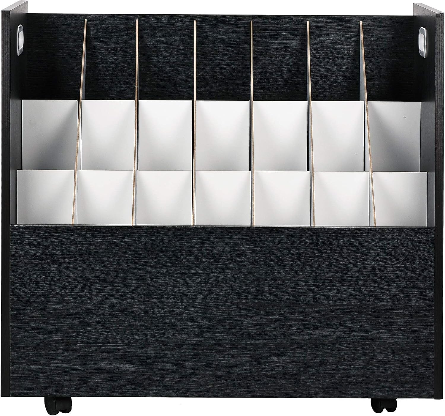 AdirOffice 21-Slot Mobile Roll File, 28.5"H x 30"W x 15.75"D, Black, 2/Pack (625-BLK-2PK)