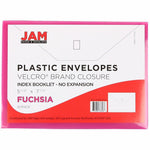 JAM Paper Premium Plastic Document File, Fuchsia Pink, 3/Pack (920V0FUX3)