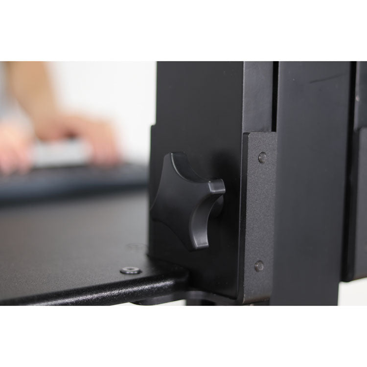 High Rise Standing Desk Workstation, 28" X 23" X 10.5" To 15.5", Black