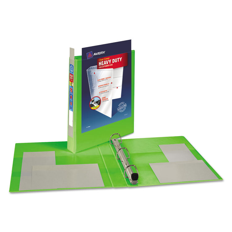 Heavy-Duty View Binder With Durahinge And One Touch Ezd Rings, 3 Rings, 1" Capacity, 11 X 8.5, Chartreuse