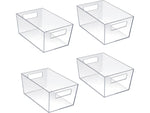 Azar Medium Open Lid Storage Tote, Clear, 4/Pack (556235-4PK)