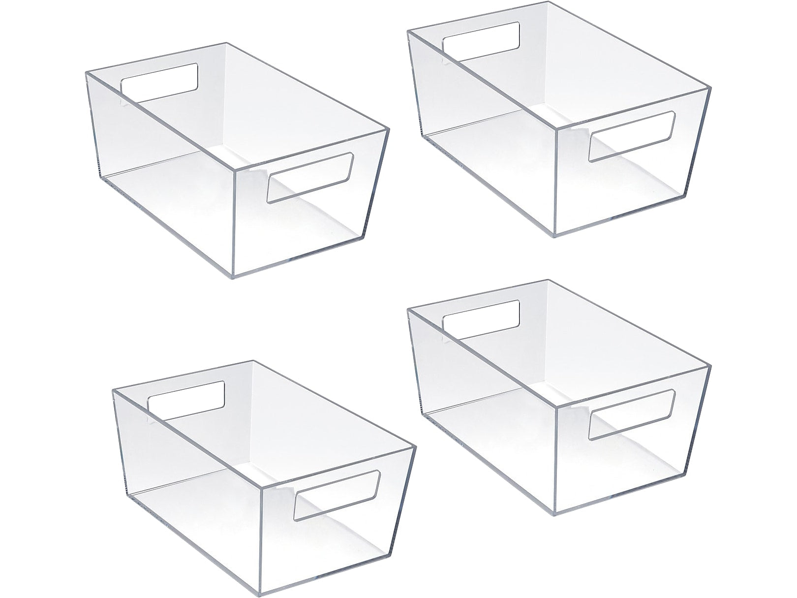 Azar Medium Open Lid Storage Tote, Clear, 4/Pack (556235-4PK)