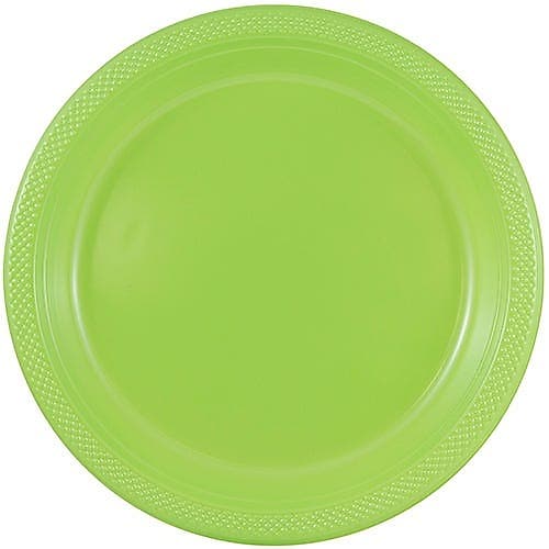JAM PAPER 9" Plastic Plates, Lime Green, 60 Plates/Pack (9255320685g)