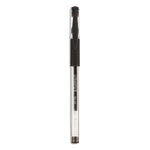 Comfort Grip Gel Pen, Stick, Medium 0.7 mm, Black Ink, Clear/Black Barrel, 60/Pack