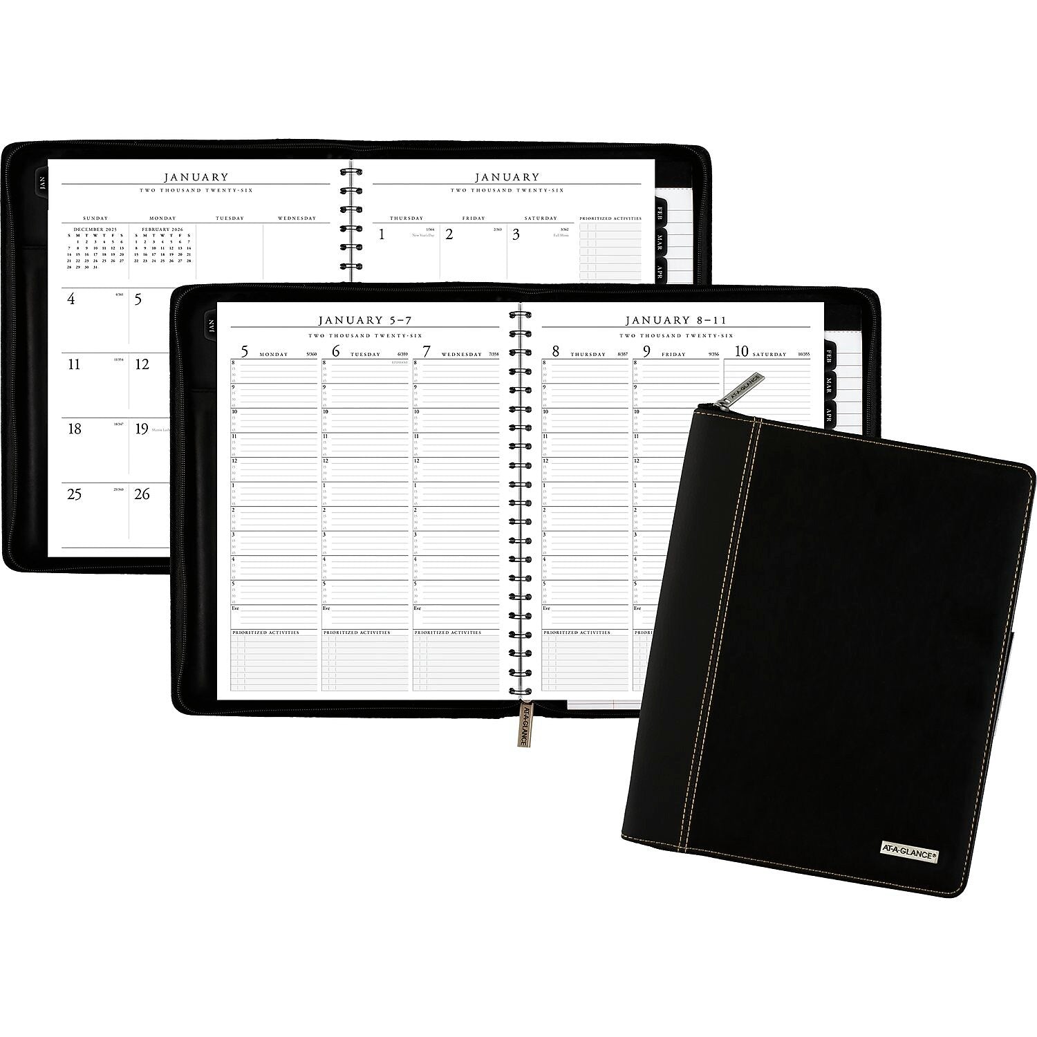 2026 AT-A-GLANCE Executive 8.25" x 11" Weekly & Monthly Appointment Book, Faux Leather Cover, Black (70-NX81-05-26)