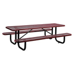 Global Industrial 8' Rectangular Picnic Table, Expanded Metal, Red (277153RD)