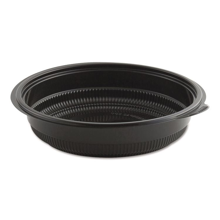 MicroRaves Incredi-Bowl Base, 32 oz, 8.5" Diameter x 1.92" h, Black, Plastic, 150/Carton