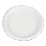 Hi-Impact Plastic Dinnerware, Plate, 9" Dia, White, 500/carton